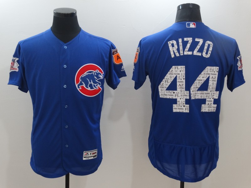 2017 MLB Chicago Cubs #44 Rizzo Blue Jerseys->boston red sox->MLB Jersey